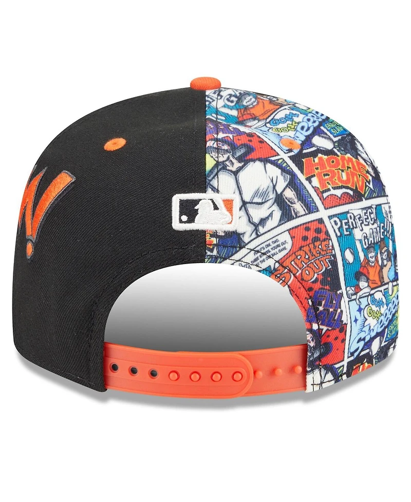 New Era Big Boys and Girls Black/Orange Baltimore Orioles 2025 Mlb Diamond Hero Edition 9FIFTY Snapback Hat