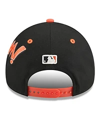 New Era Big Boys and Girls Black/Orange San Francisco Giants 2025 Mlb Diamond Hero Edition A-Frame 9FORTY Adjustable Hat