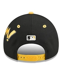 New Era Big Boys and Girls Black/Gold Pittsburgh Pirates 2025 Mlb Diamond Hero Edition A-Frame 9FORTY Adjustable Hat
