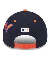 New Era Big Boys and Girls Navy/Orange Houston Astros 2025 Mlb Diamond Hero Edition A-Frame 9FORTY Adjustable Hat