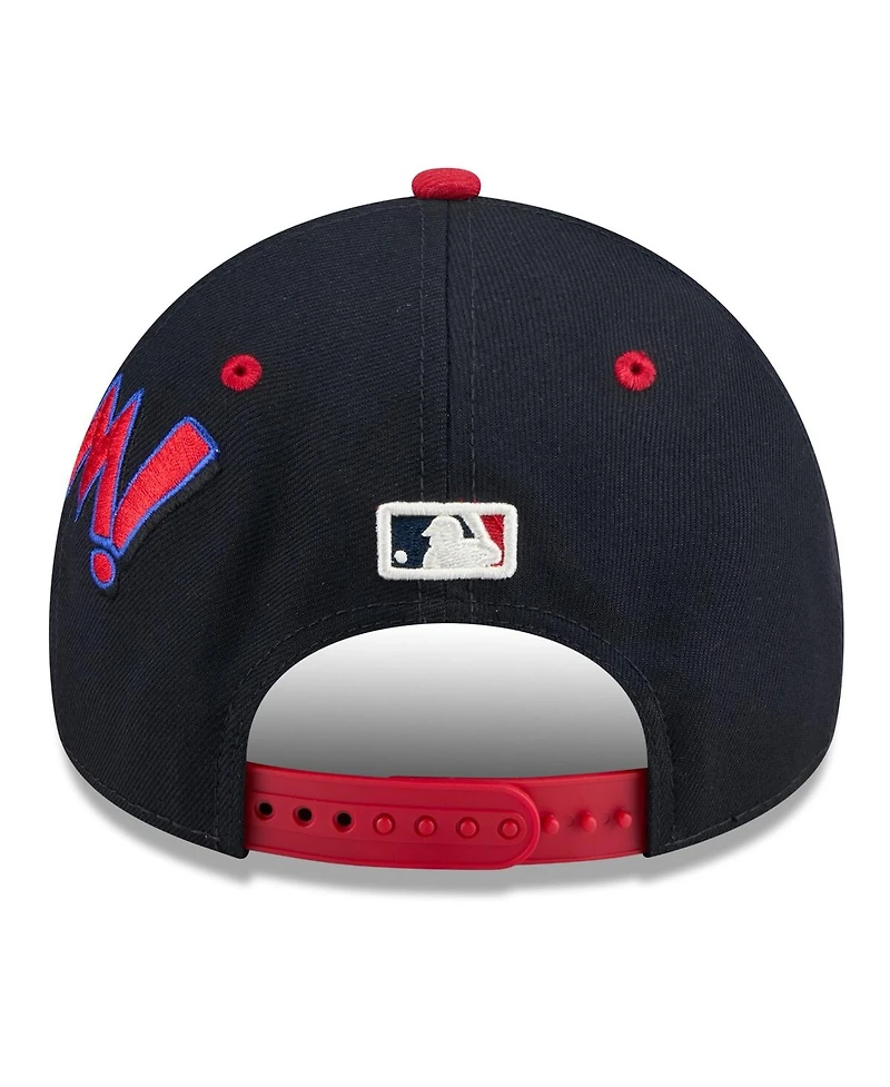 New Era Big Boys and Girls Navy/Red Atlanta Braves 2025 Mlb Diamond Hero Edition A-Frame 9FORTY Adjustable Hat