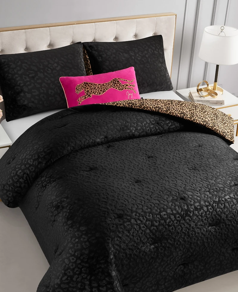 Juicy Couture Embossed Leopard Reverse To Royal Leopard 2-Pc. Comforter Set, Twin/Twin Xl