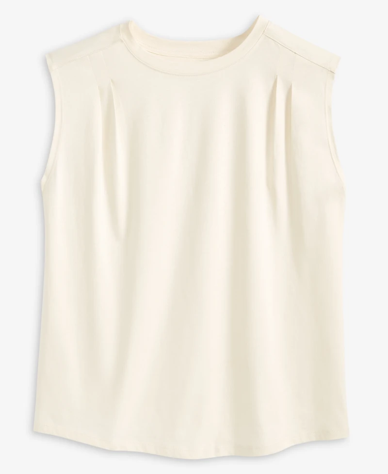 I.n.c. International Concepts Women's Pleated-Shoulder Cap-Sleeve T-Shirt, Macy's Exclusive