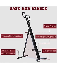 Soozier Folding Vertical Climber Height Adjustable with Lcd Monitor and Wheels