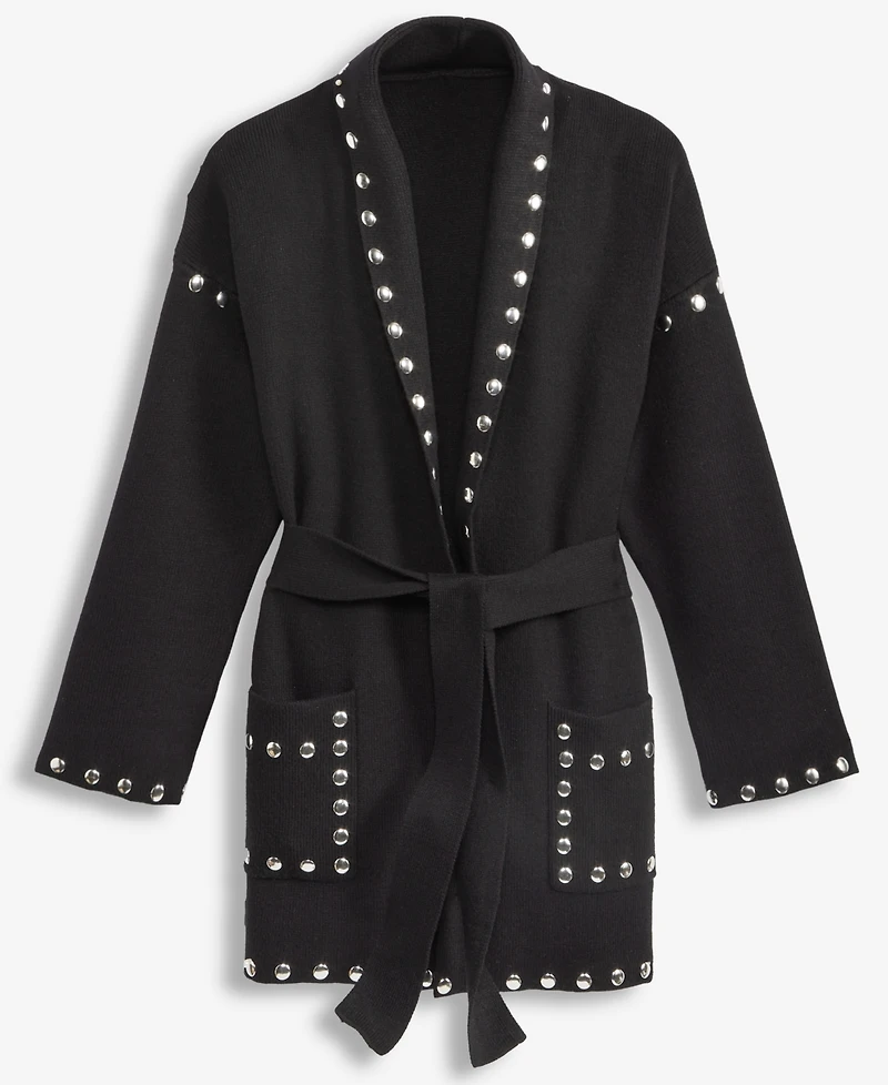I.n.c. International Concepts Women's Studded Belted Cardigan, Macy's Exclusive