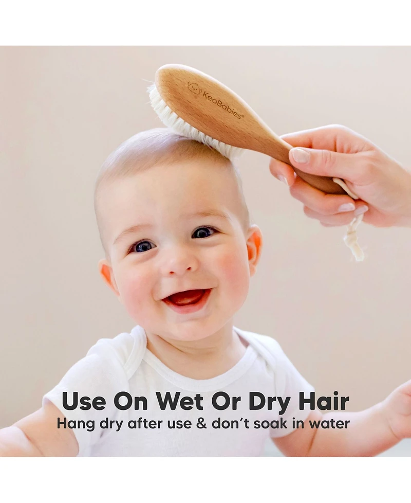 KeaBabies Baby Hair Brush, Oval Cradle Cap Soft Brush for Infant, Newborn Hairbrush Girls, Boys, Scalp