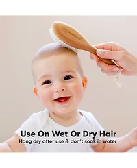 KeaBabies Baby Hair Brush, Oval Cradle Cap Soft Brush for Infant, Newborn Hairbrush Girls, Boys, Scalp