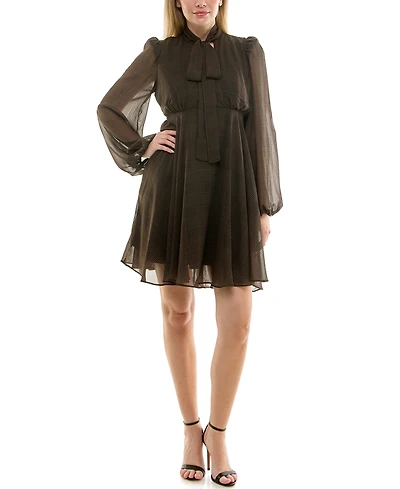 Taylor Women's Empire Waist Mini with Tie Dress
