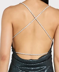 Morgan & Company Juniors' Rhinestone Cord Strappy Dress