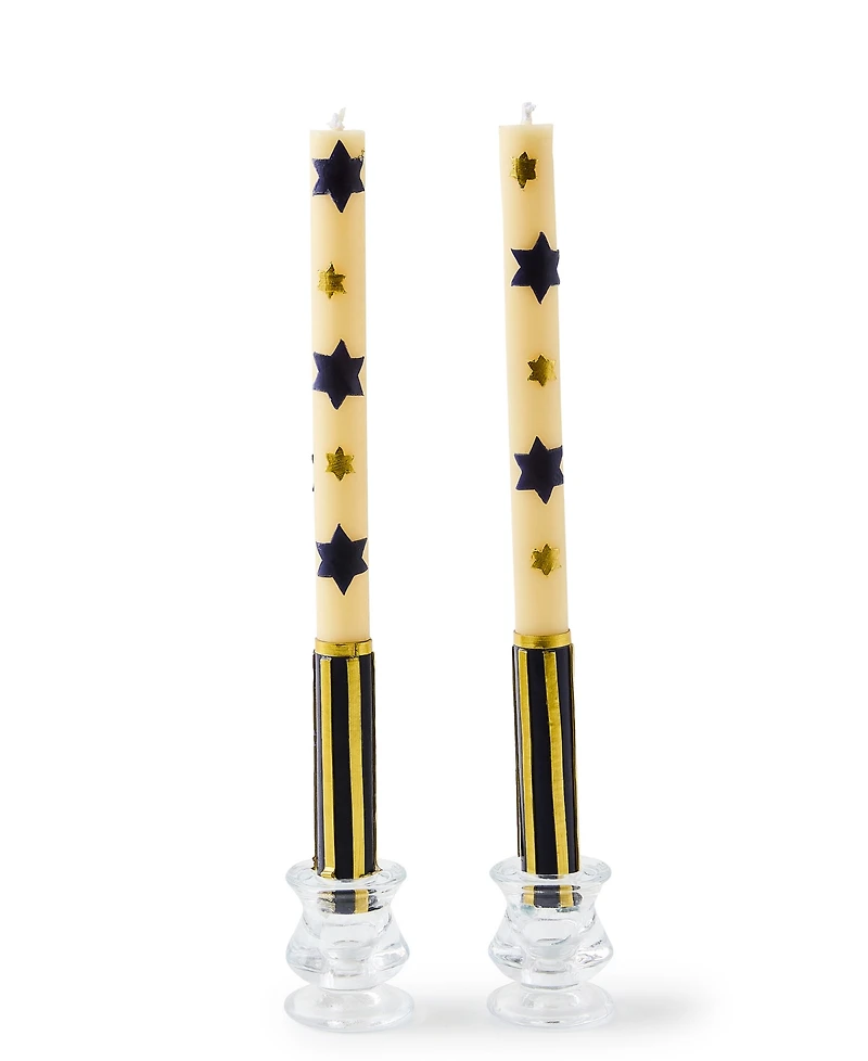 Mackenzie-Childs Judaica Dinner Candles, Set of 2