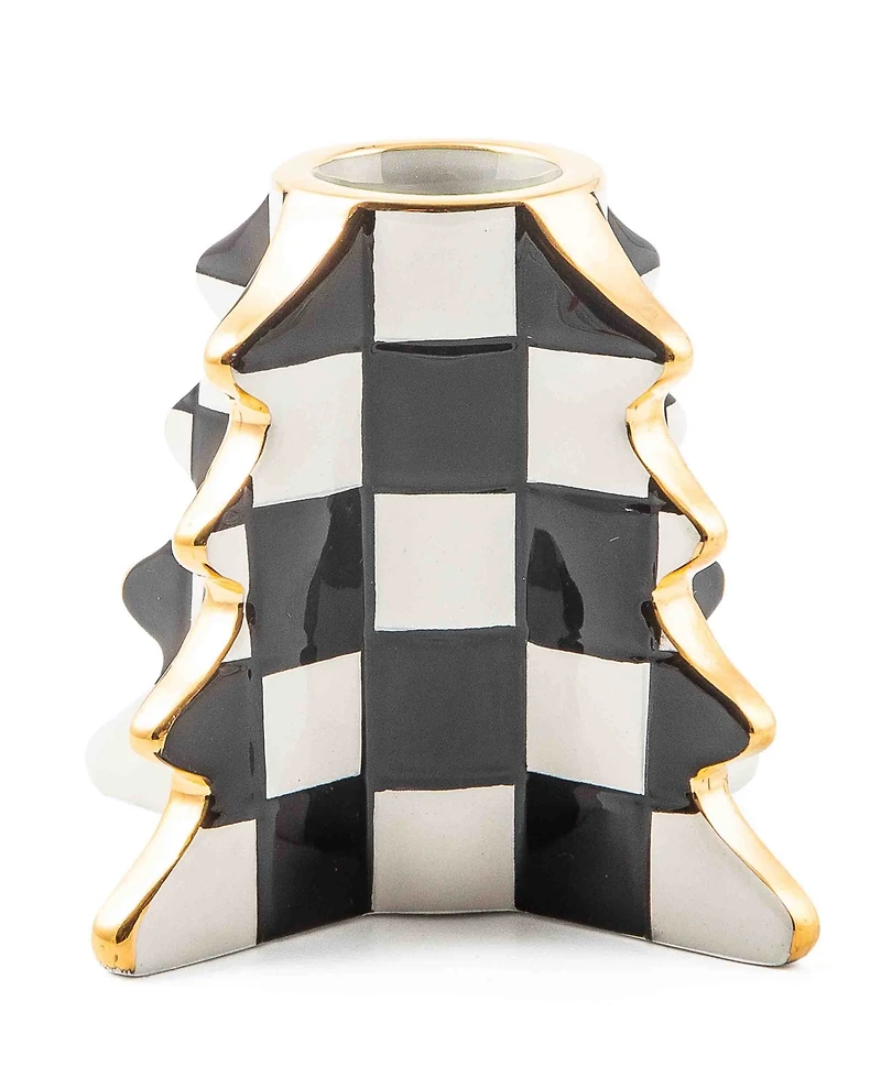 MacKenzie-Childs Check Tree Candle Holders, Set of 2