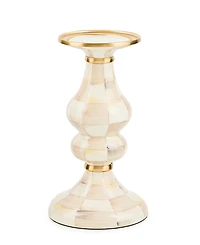 MacKenzie-Childs Mocha Check Medium Pillar Candlestick