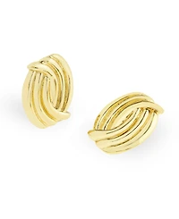 Steve Madden Gold Vintage Ribbed Button Earrings