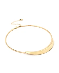 Steve Madden Rhodium Boho Sculpted Smile Necklace
