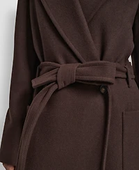 Dkny Women's Notch Collar Belted Wrap Coat