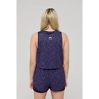 Oosc Women's Infinite Cropped Tank Top - Purple Leopard