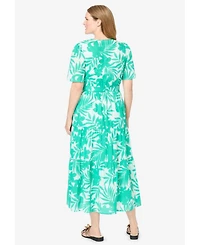 Woman Within Plus Tiered Midi Dress