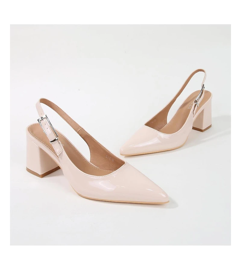Berness Cai Patent Block Heel Slingback