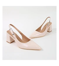 Berness Cai Patent Block Heel Slingback