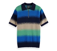 Scotch & Soda Men's Relaxed Fit Short Sleeve Striped Polo Shirt