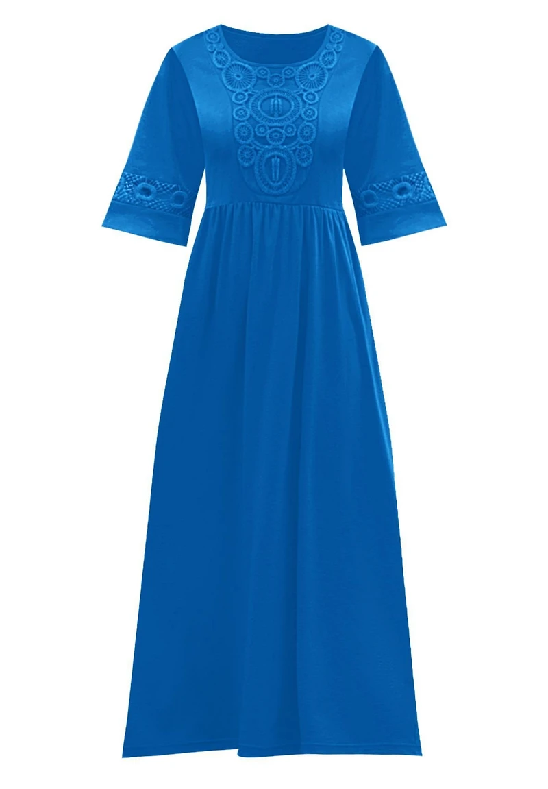 Woman Within Women's Crochet Trim Empire Knit Dress