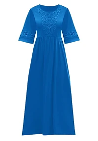 Woman Within Women's Crochet Trim Empire Knit Dress