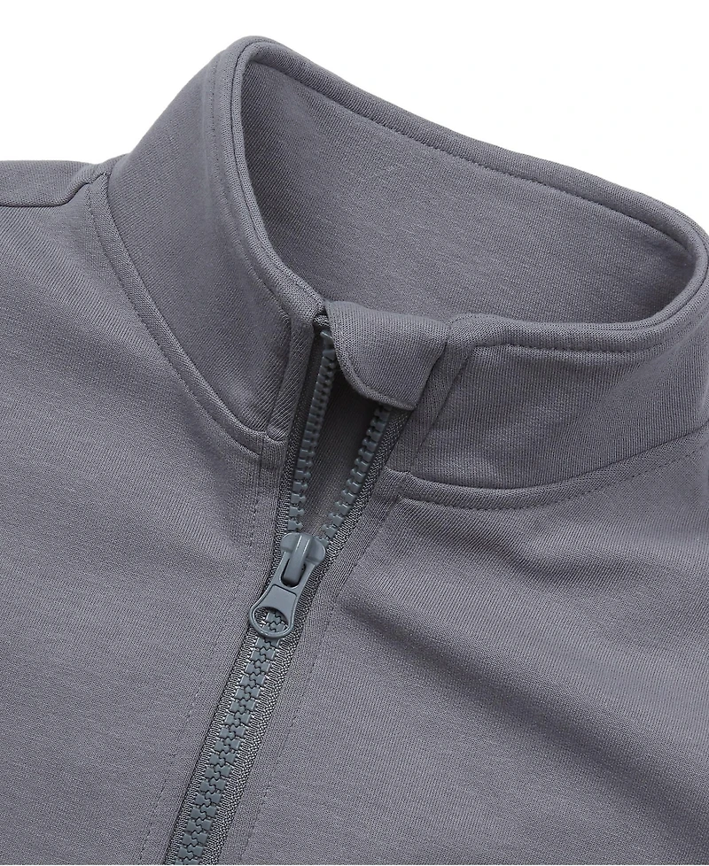 Lands' End Boys Long Sleeve Knit Full Zip Mock Neck Sweatshirt