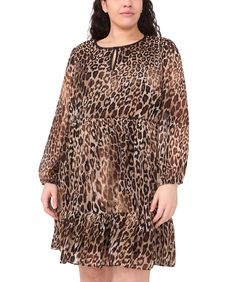 Msk Plus Size Animal Print Shift Dress