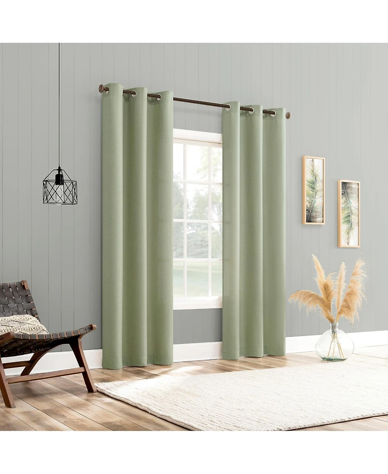 No. 918 Lance Textured Semi-Sheer Grommet Curtain Panel