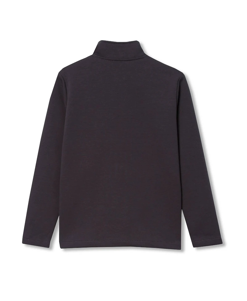 Lands' End Boys Husky Long Sleeve Knit Full Zip Mock Neck Sweatshirt