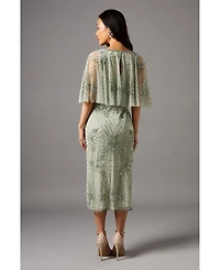 Coast Women's Floral Embellished Cape Midi Dress