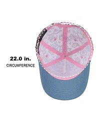 Dog Man Girls All-Over Character Print Youth White Traditional Adjustable Hat