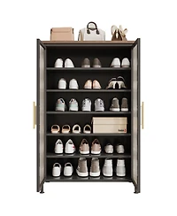 Mega Casa Shoe Storage Cabinet with Doors, 6-Tier Sturdy Support Legs, Shoes Rack Organizer for Entryway, Front Door