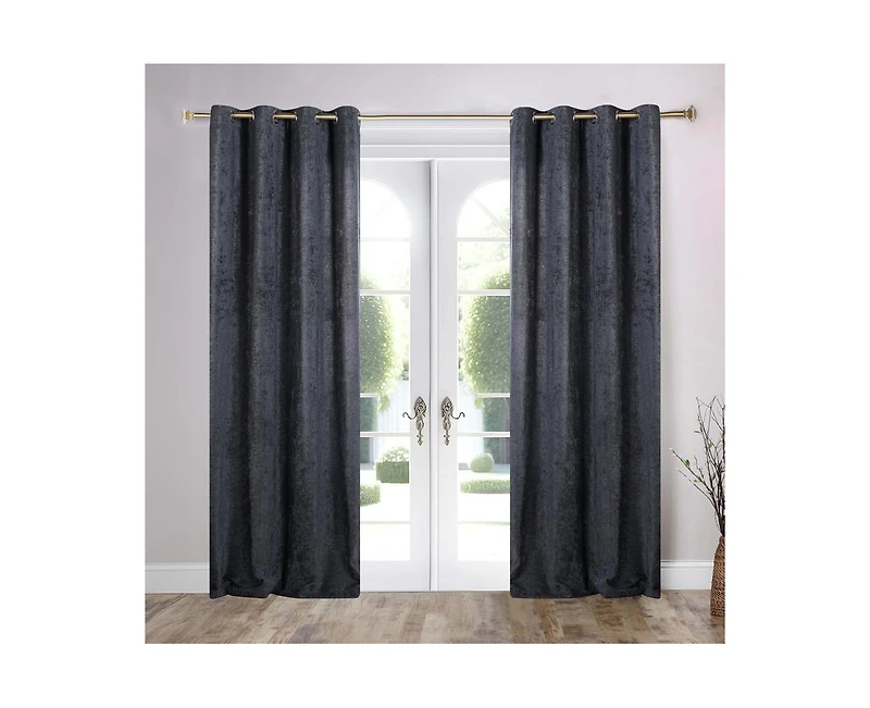 Superior Noor Chenille Semi-Blackout Machine Washable Curtains, Set of 2 Panels