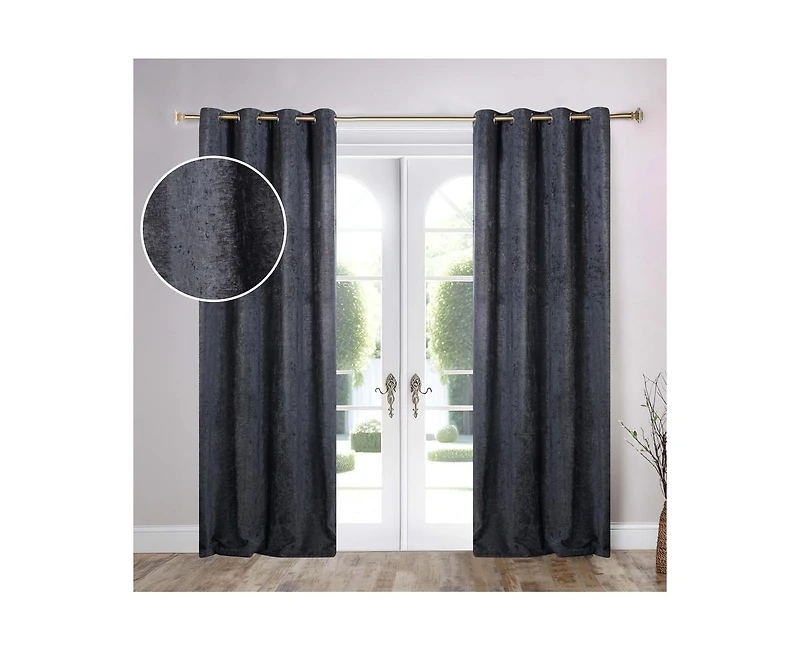 Superior Noor Chenille Semi-Blackout Machine Washable Curtains, Set of 2 Panels