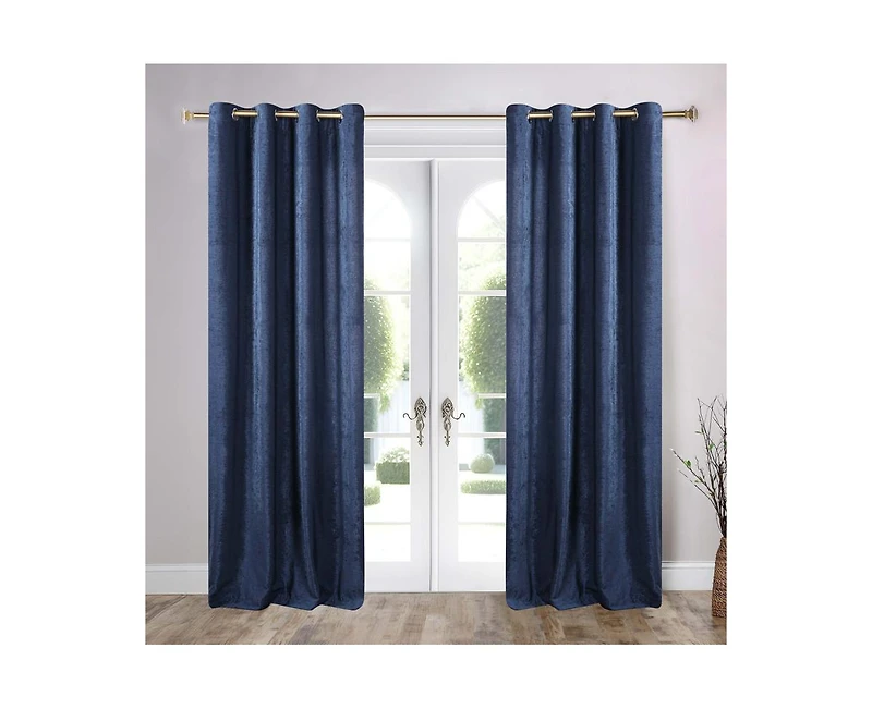 Superior Noor Chenille Semi-Blackout Machine Washable Curtains, Set of 2 Panels