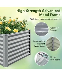 Gymax 2 Pcs Raised Garden Bed Large Metal Planter Box Kit for Vegetable Herb 6' x 3' 2'