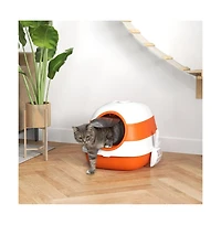 Zeus & Ruta Covered Cat Litter Box with Lid and Two-Way Door
