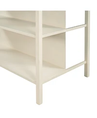 Casainc 45" Solid Wood Kitchen Island with Butcher Block and Open Shelves for Small Spaces