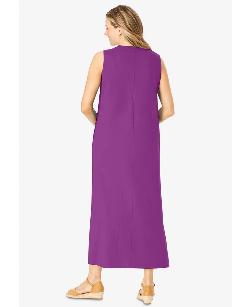 Woman Within Women's Plus Size Sleeveless Scoopneck Dress