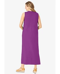 Woman Within Women's Plus Size Sleeveless Scoopneck Dress