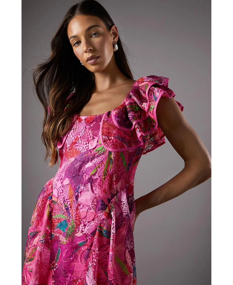 Coast Women's Frill Sleeve Midi Dress