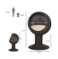 Zeus & Ruta 27" Rattan Cat House with Scratcher and Cushion