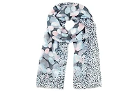 Olsen Multi-Print Scarf with Frayed Edge Trim