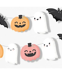 Big Dot of Happiness Pastel Halloween Garland Banner, 30 Feet of Cord, 15 Paper Pastel Themed