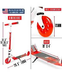 Folding Kick Scooter with Lights - Madd Gear Rush 125