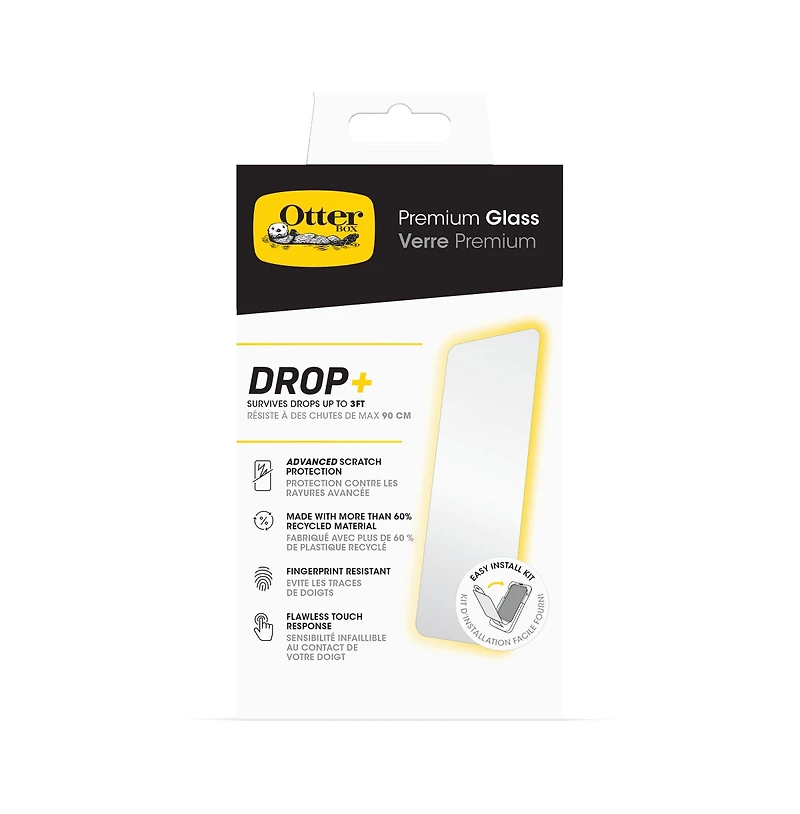 OtterBox Premium Glass Antimicrobial Screen Protector for Apple iPhone 16 Pro Max-Clear