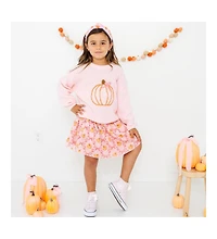 Sweet Wink Little and Big Girls Coquette Pumpkin Knit Sweater