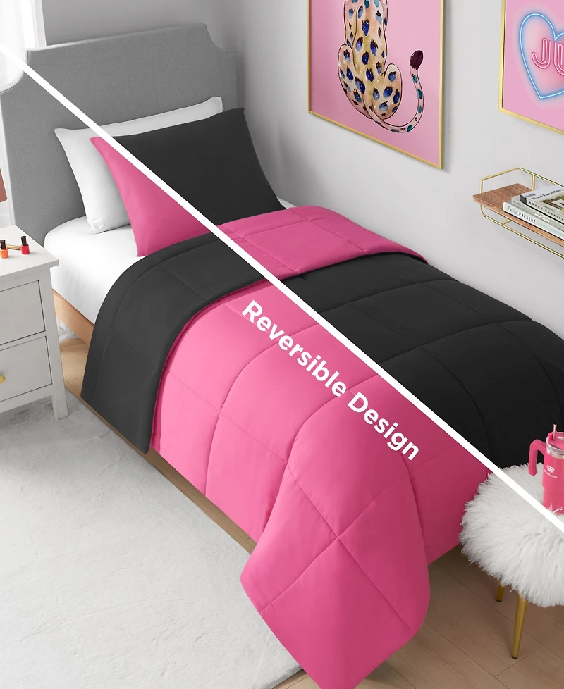 Juicy Couture Box Stitch Reversible -Pc. Comforter Set