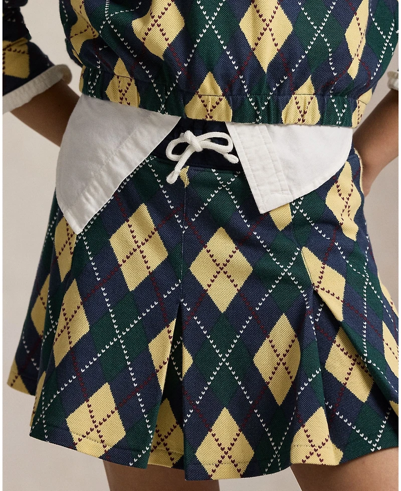 Polo Ralph Lauren Big Girls 2-Piece Mesh Knit Top and Skorts Set